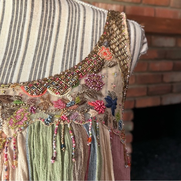 Sportmax Defile Plaid Beaded Sleeveless Mini Dress Sz 10 US - Picture 6 of 14